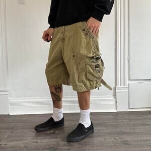 Swag Vintage Green Y2K Galaxy Tactical Baggy Long Shorts